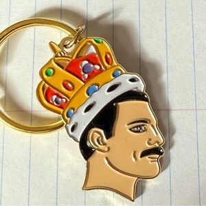 Queen Gold Crown Keychain with Colorful Accents